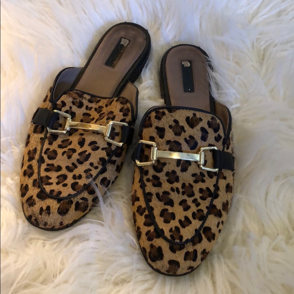 Leopard Printed Mules (made of calf hair) (39)